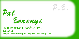 pal barenyi business card